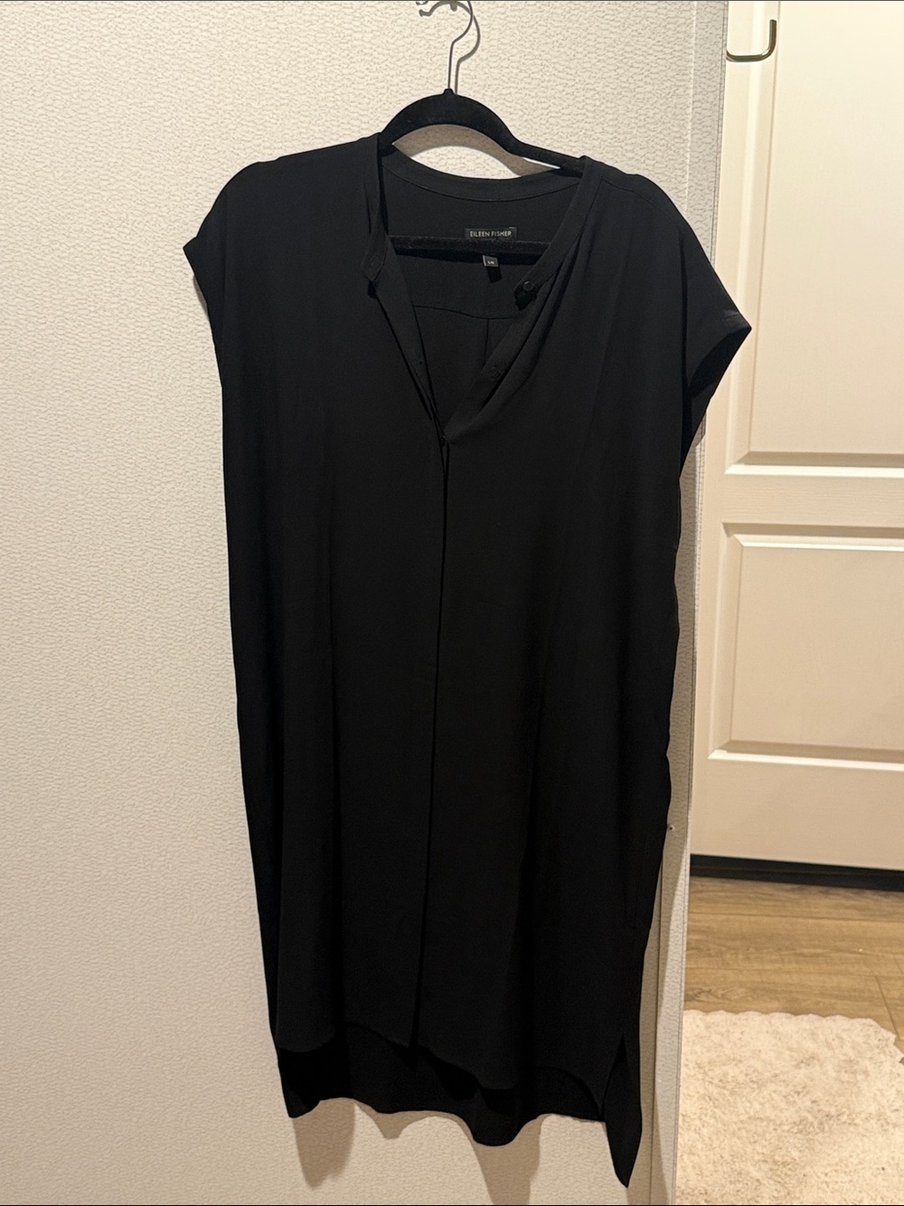 Eileen Fisher Black Sleeveless Midi Dress